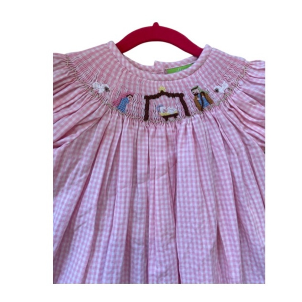Gingham nativity dress
